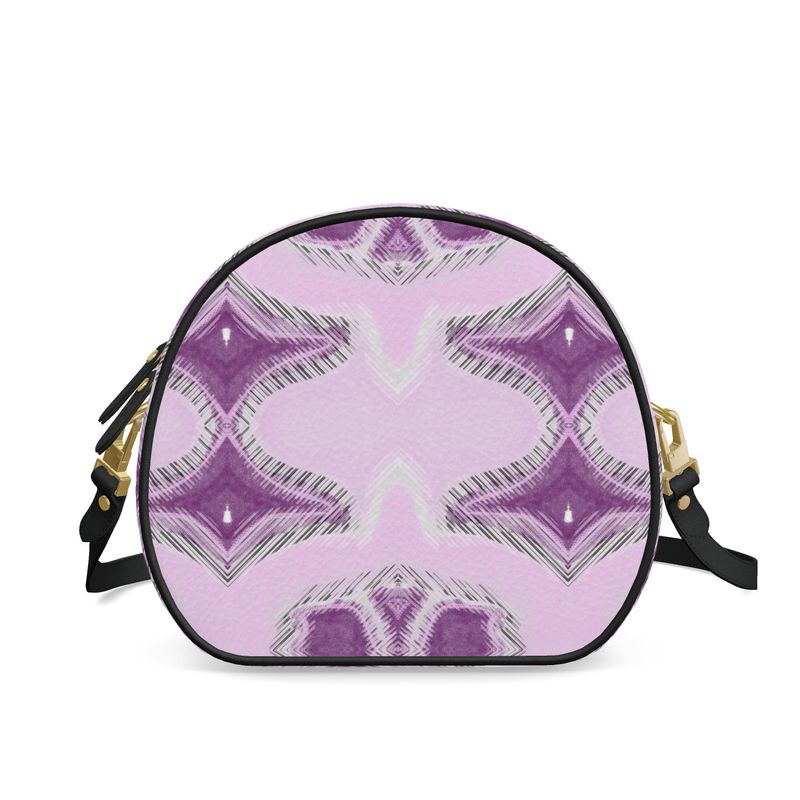 Powder Drawn Leather Round Box Bag