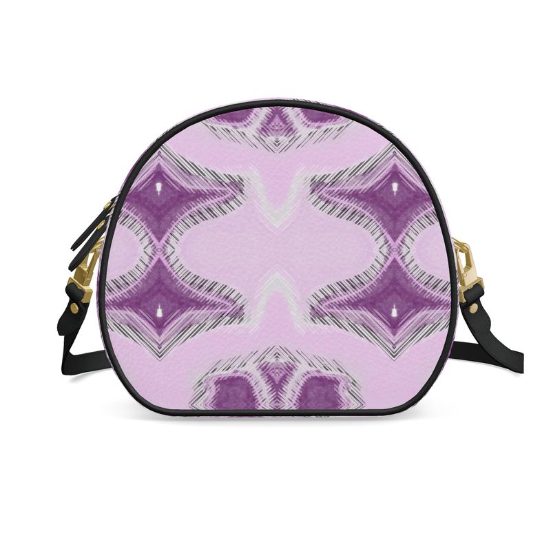 Powder Drawn Leather Round Box Bag