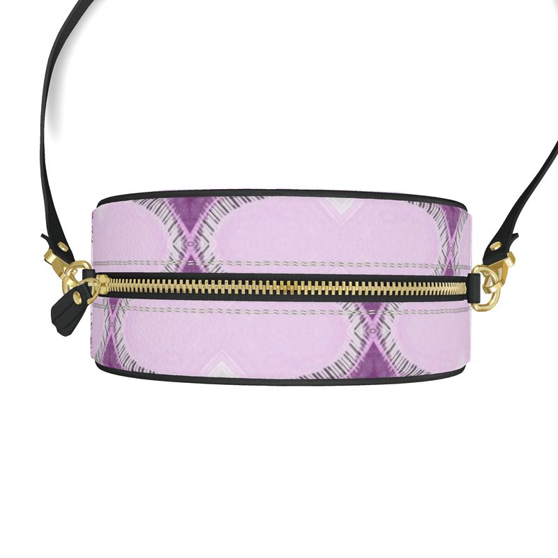 Powder Drawn Leather Round Box Bag