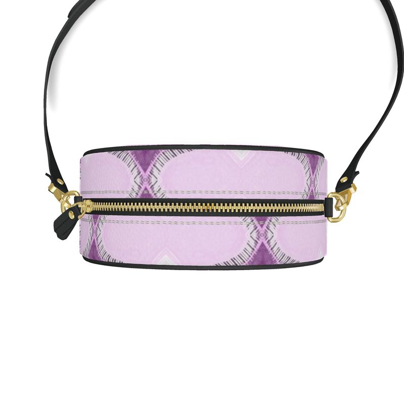 Powder Drawn Leather Round Box Bag