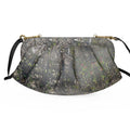 Vine Print Pleated Soft Leather Frame Bag