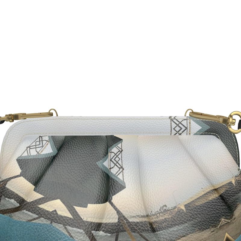 Teal Guard Pleated Soft Leather Frame Bag