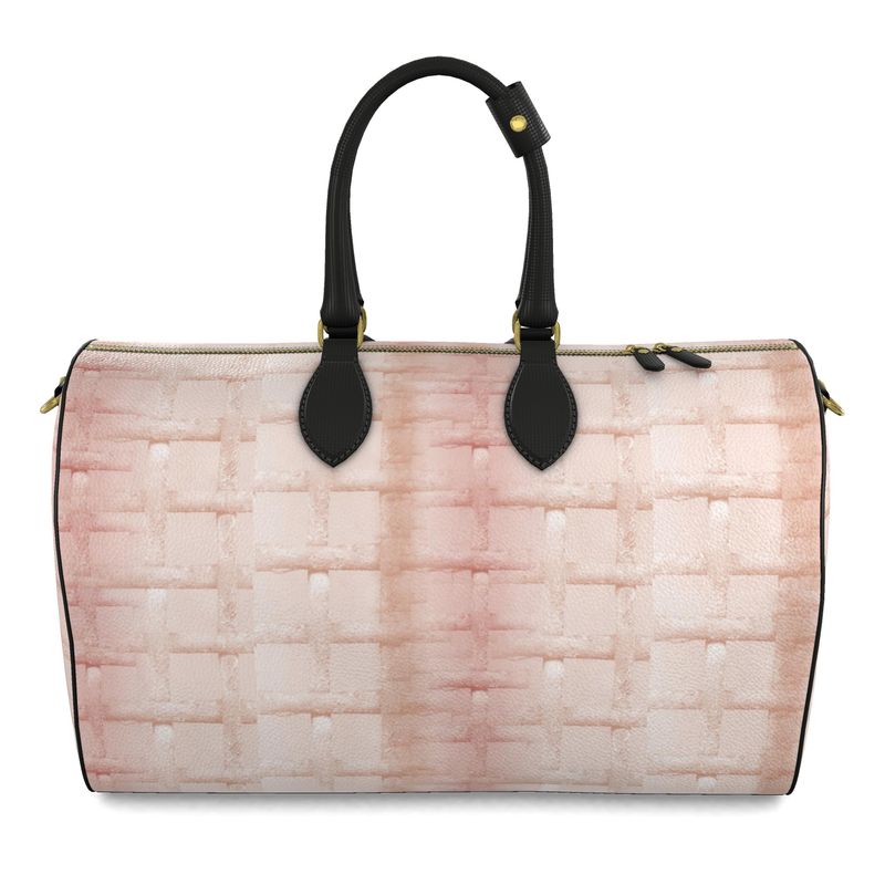 Pink Cage Leather Duffle Bag