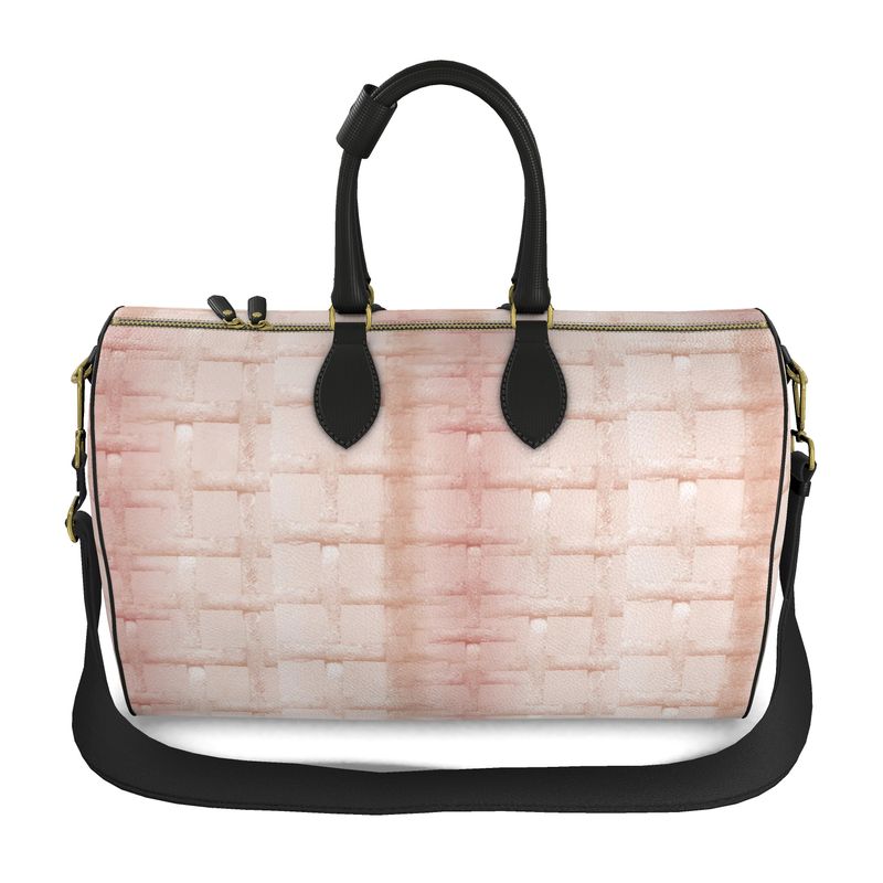 Pink Cage Leather Duffle Bag