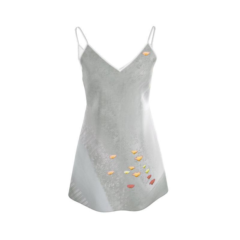 Flower Slate Mini Slip Dress