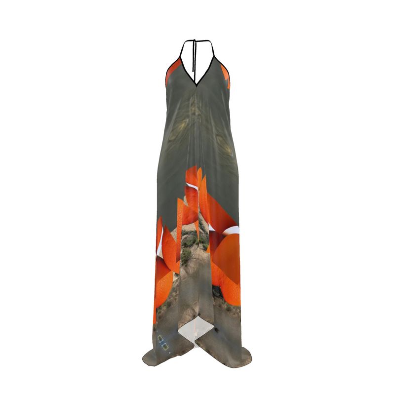 Orange County Silk Halterneck backless dress