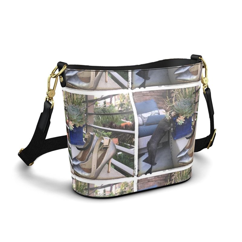 Abstract HD Penzance Large Leather Bucket Tote