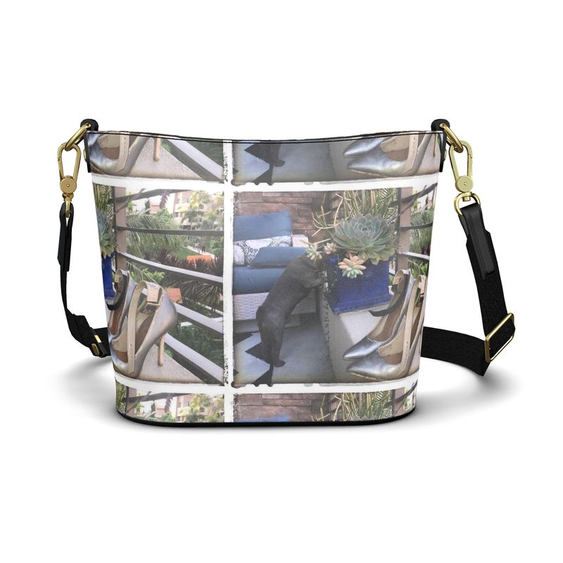 Abstract HD Penzance Large Leather Bucket Tote