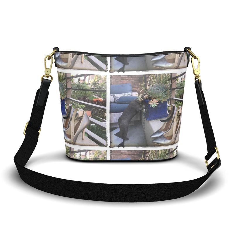 Abstract HD Penzance Large Leather Bucket Tote