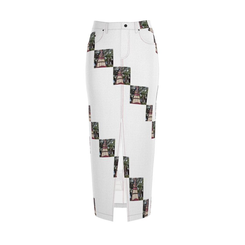Tiki Denim Maxi Skirt