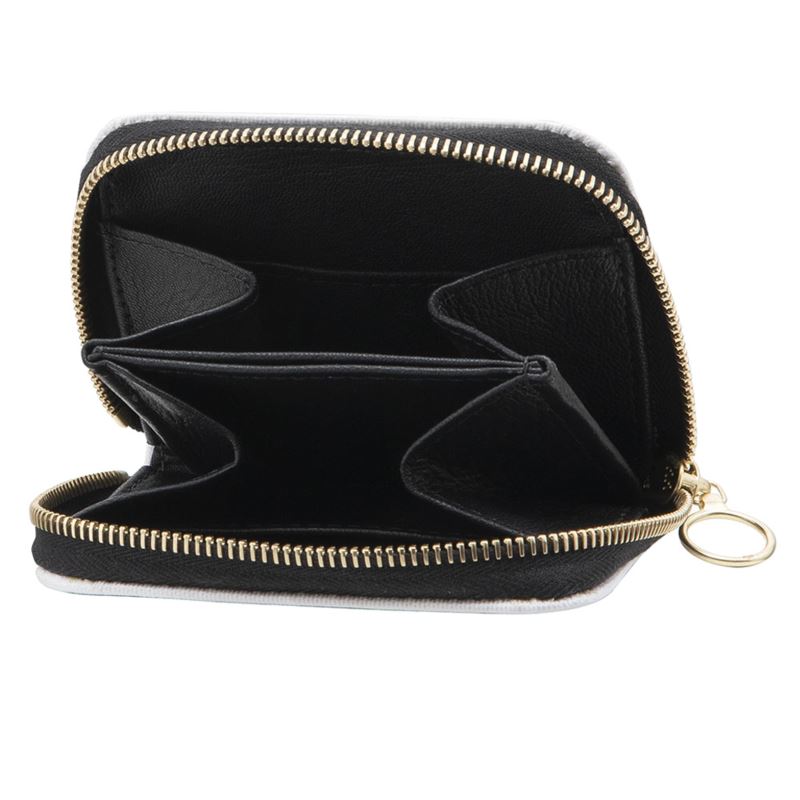 Ocean Plaid Small Leather Zip Purse