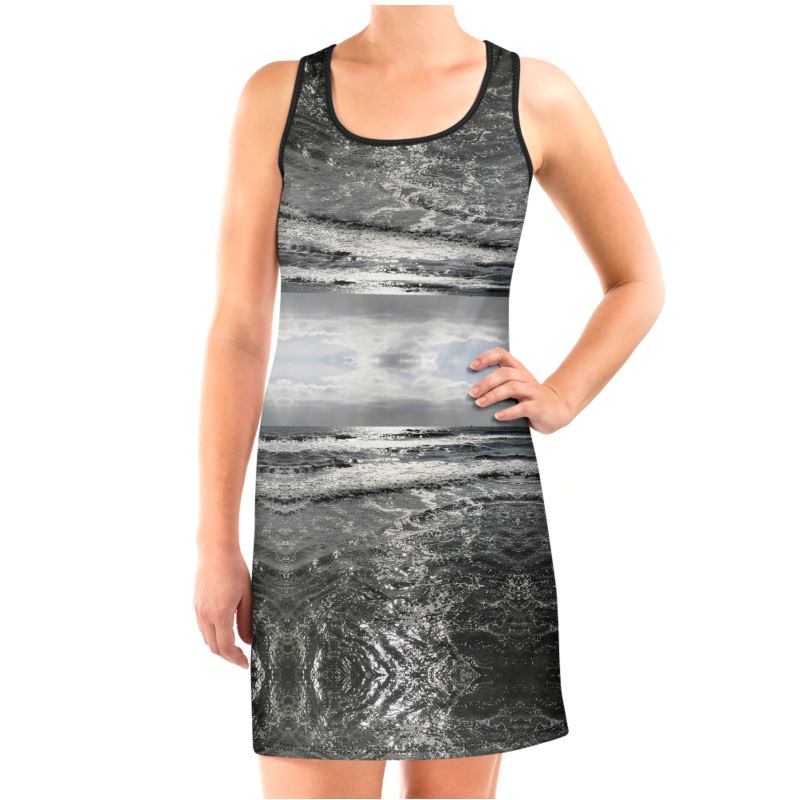 Ocean Grey Halter Dress