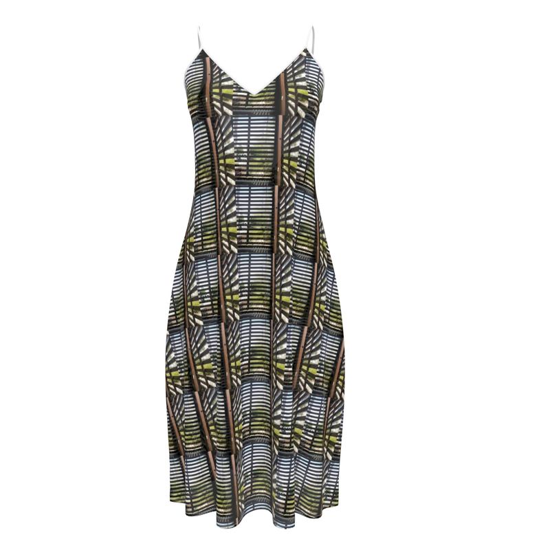 Garden Plaid Sleeveless Midi Dress