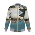 Teal Beach Reversible Silk Bomber Jacket