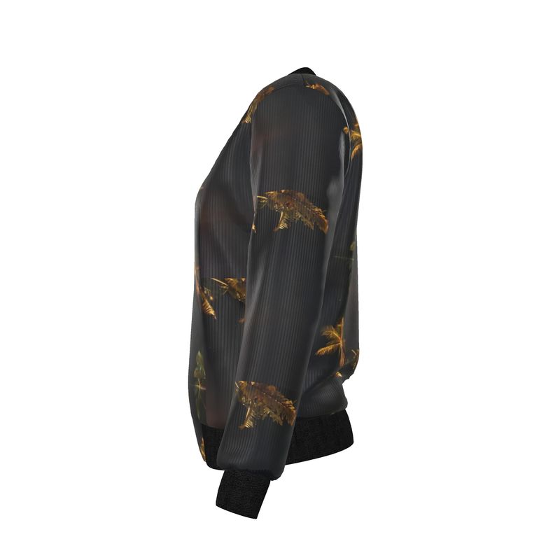 Hawaiian Sky Reversible Silk Bomber Jacket