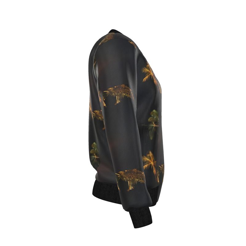 Hawaiian Sky Reversible Silk Bomber Jacket