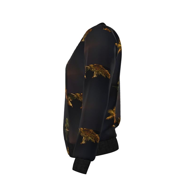 Hawaiian Sky Reversible Silk Bomber Jacket