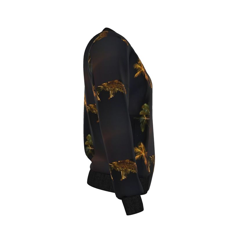 Hawaiian Sky Reversible Silk Bomber Jacket