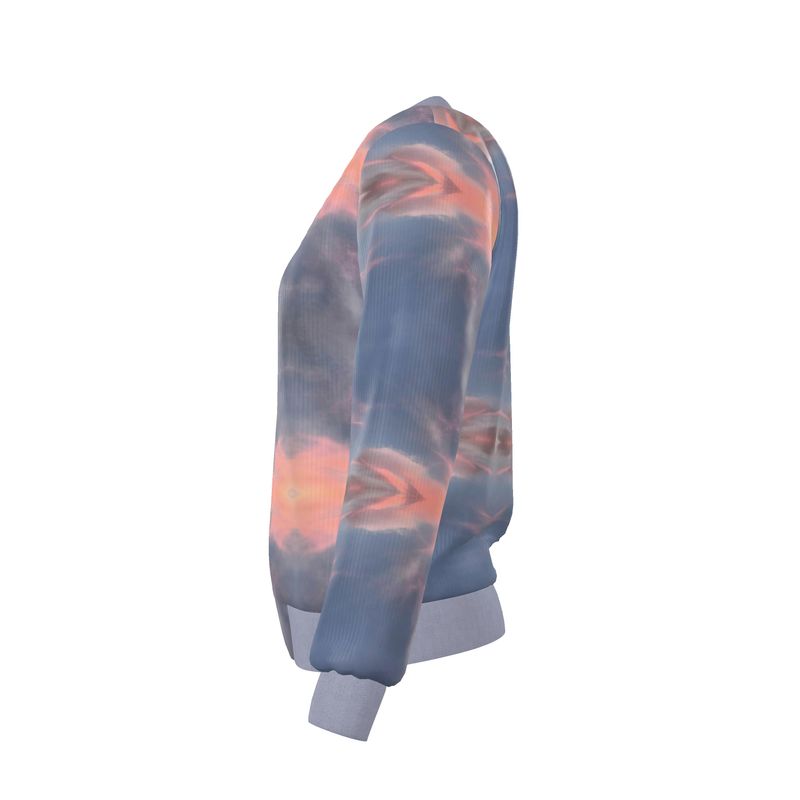 Pink and Blue Reversible Silk Bomber Jacket