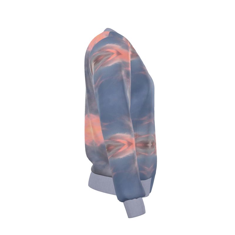Pink and Blue Reversible Silk Bomber Jacket