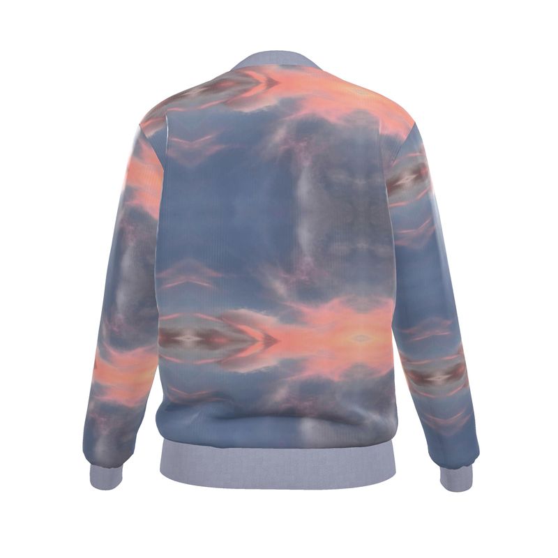 Pink and Blue Reversible Silk Bomber Jacket