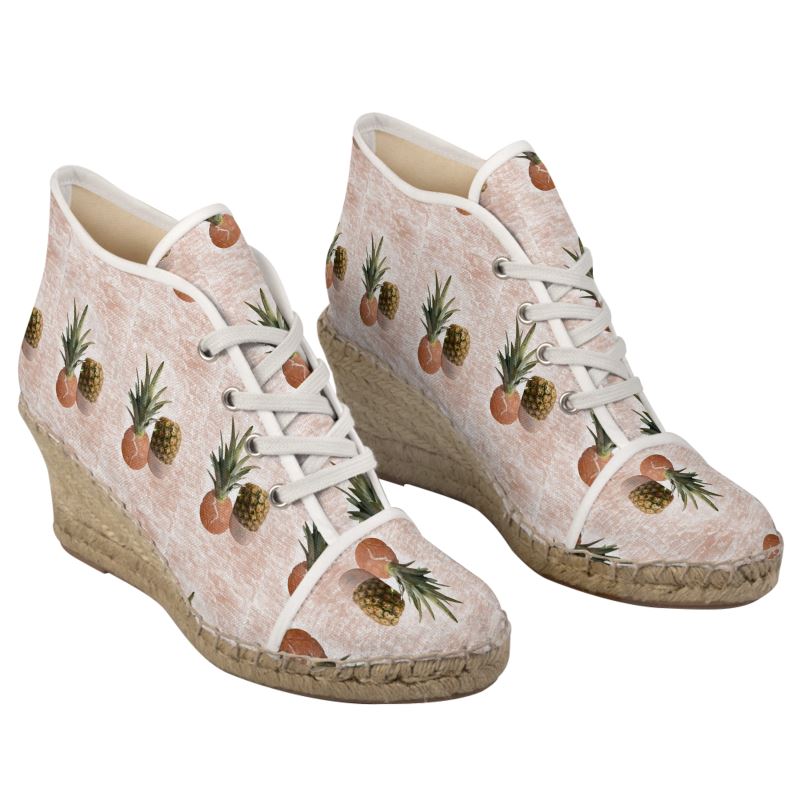 Pineapple Pink Wedge Espadrilles