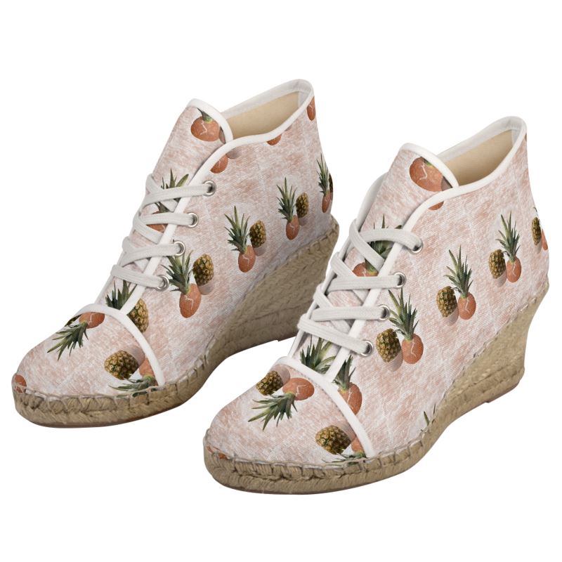 Pineapple Pink Wedge Espadrilles