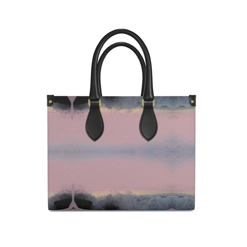 Ocean Pink Leather Shopper Bag