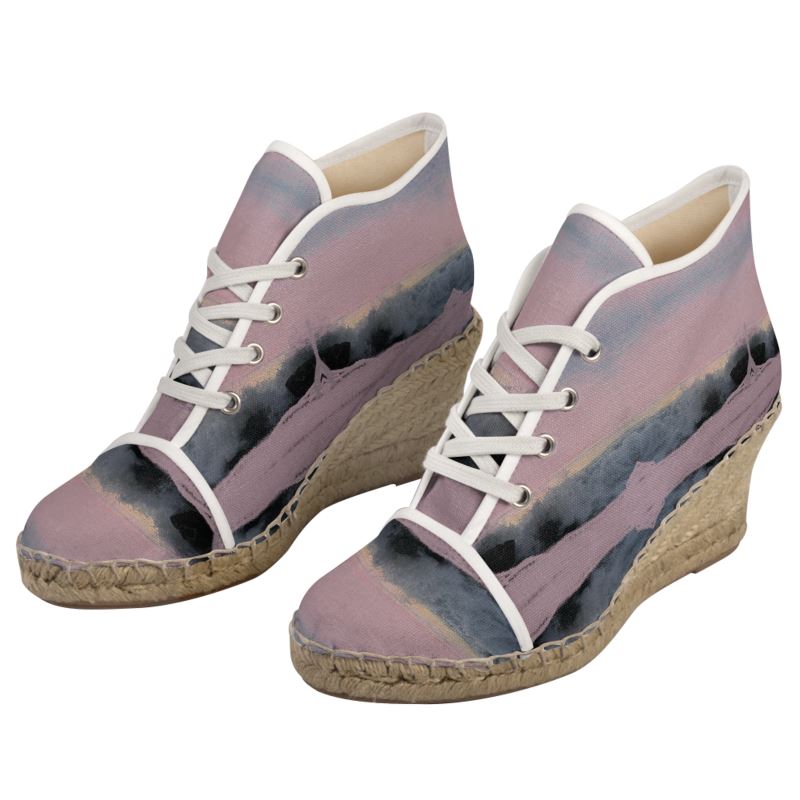 Ocean Pink Wedge Espadrilles