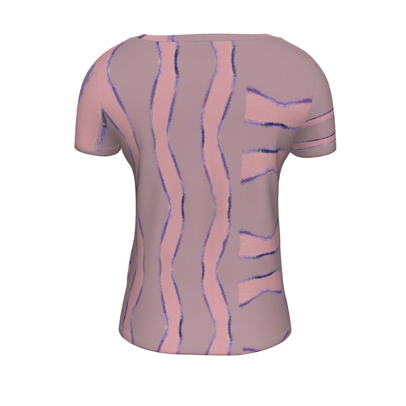Just enough Purple and Pink Scoop Neck T-Shirt