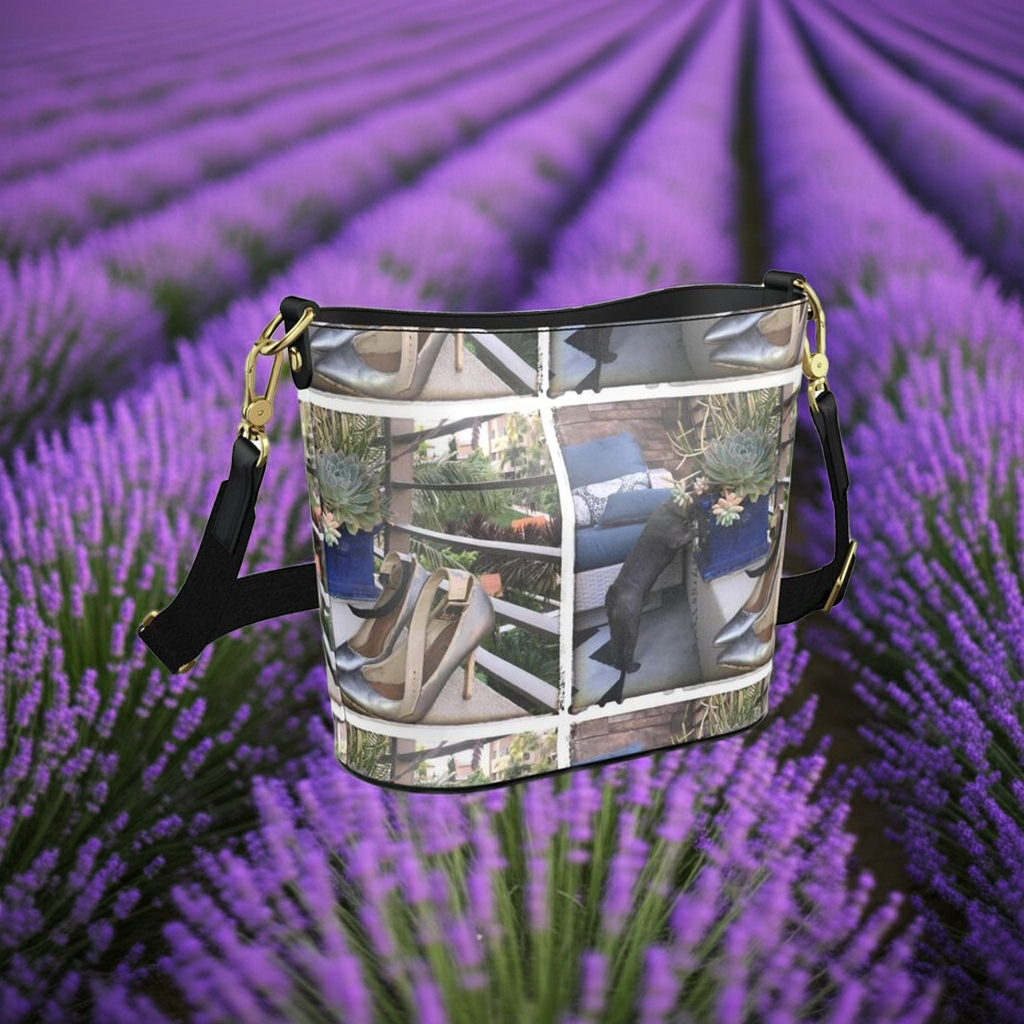 Abstract HD Penzance Large Leather Bucket Tote